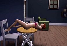 Watch Brunette Masturbate to Redhead Marjorie in Voyeur Comedy!