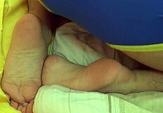 gay twink's bare feet get jizzed on