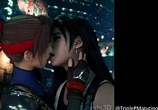 Animated 3D lesbian yuri sharing steamy hentai kisses
