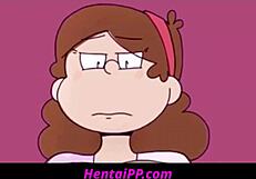 Explicit content: Hentai blowjob in Gravity Falls animation parody