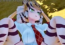Bengaru Tora From Kemono Friends Anime In Hentai Fuck Scene