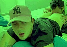 My sister's boyfriend wakes me for raw ass action