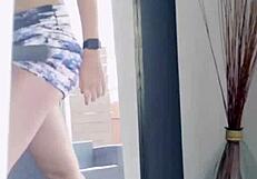 Mofos Pervs Patrol Vanessa Cage Masturbates on Treadmill with Tan Lines