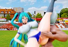 I watch Haku and Miku perform lewd gymnastics in anime style