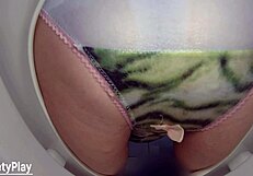 Hey, watch me piss in panties on toilet cam, okay?