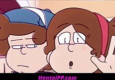 Explicit content: Hentai blowjob in Gravity Falls animation parody