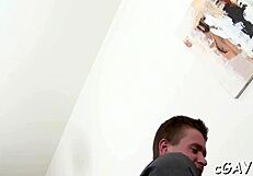 Gay anal creampie scene with a sloppy blowjob