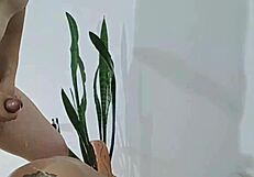 brazilian tattooed guy enjoys sensual footjob from delicate feet