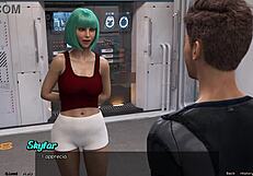 Stranded in space, checking on the hot big tits doctor