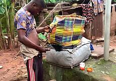 Bent over anime girl receives hot cumshot in doggystyle