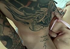 Horny teen squirts multiple times while licking big cock.