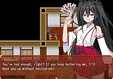 Shrine maiden Honoka terikat dapat fingering di pertempuran!