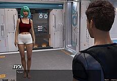 Stranded in space, checking on the hot big tits doctor