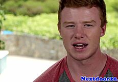 Muscular Redhead Hunk Strokes His Big Cock Solo