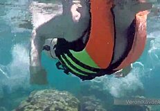 German teen Veronikavonk, you flashing big boobs by the sea?