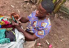 Bent over anime girl receives hot cumshot in doggystyle