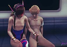 Yo, check this Overwatch yaoi femboy D.Va getting wild with dildo and handjob!