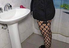 Big Ass Wifey In Fishnet Thirsty For Cock