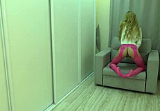 tight pantyhose play with huge toy