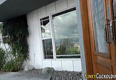 Check out this babe getting an interracial facial after blowjob humiliation