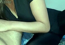 Latina blonde sucks big cock