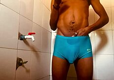 Bathing while step sister fucks in next room