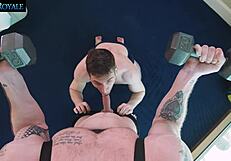 jackson rams brad's tight ass during workout sesh 💪