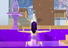 point of view cartoon fox girl dances on your lap in sakura school simulator