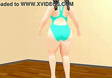 Kyo's curvy animation girl dances plump in hentai style