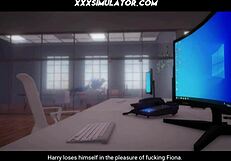 3D animated milf with platinum hair gets naughty