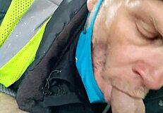 Amateurs enjoy fun in car backseat