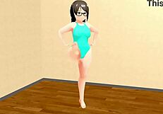 Kyo's curvy animation girl dances plump in hentai style