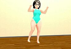 Kyo's curvy animation girl dances plump in hentai style