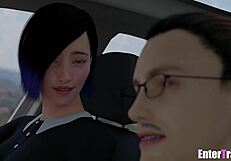 BBC Dilf fucks ladyboy booty then deepthroats her in car