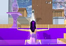 point of view cartoon fox girl dances on your lap in sakura school simulator