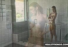 I pet their pussies so good, Celeste and Ryan orgasming hard.