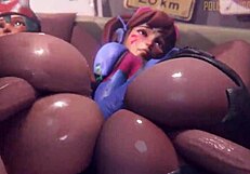 Dva Vs Kiriko in Doggystyle Bent Over Kissing