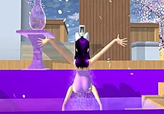 point of view cartoon fox girl dances on your lap in sakura school simulator