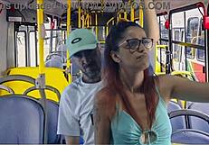 A white blonde gets it hard on the bus on her way back to school
