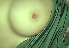 Sleeping mom gets her big tits touched and cum on