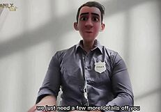 Step gay dad uses feet to dominate prisoner during police interrogation