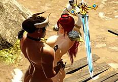 the warrior princess went to kill the minotaur and ended up getting fucked by him