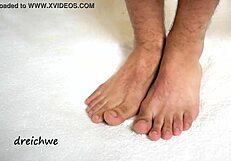 big feet of man