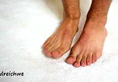 big feet of man