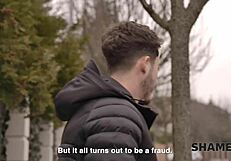 Mom and boy enjoy watching shaved pussy and tits in Euro porn video