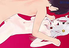 Oozora Subaru and Nakiri Ayame engage in intense sex in Hololive VTuber hentai.
