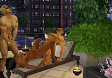 Hot sweaty threesome with muscular studs feels amazing