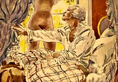 Vintage anime hentai cartoon depicts erotic illustrations of intense sexual encounters