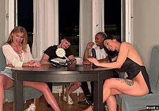 board game between friends turns into wild group sex with blowjobs and toys