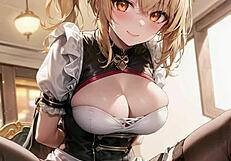 3d wife cheats with man, masturbates pussy, creampie asmr